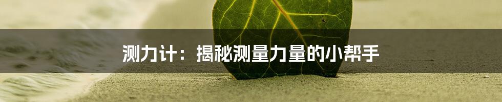 测力计：揭秘测量力量的小帮手