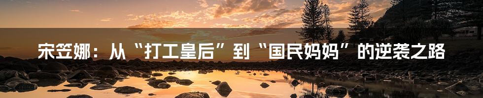 宋笠娜:从“打工皇后”到“国民妈妈”的逆袭之路