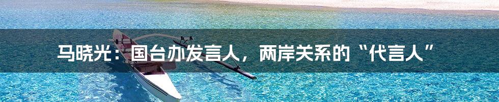 马晓光:国台办发言人,两岸关系的“代言人”