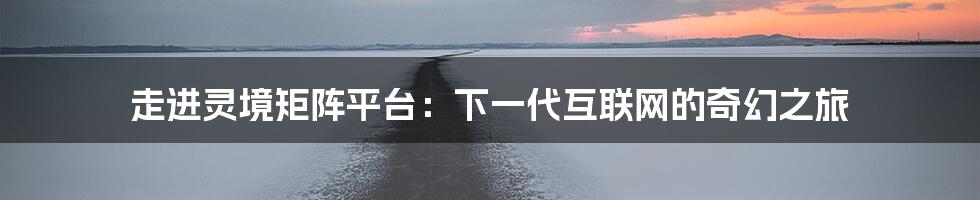 走进灵境矩阵平台:下一代互联网的奇幻之旅
