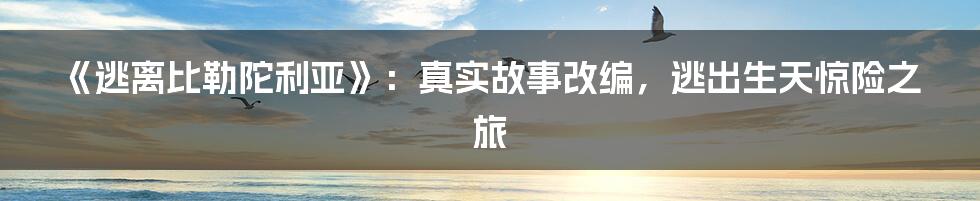 《逃离比勒陀利亚》:真实故事改编,逃出生天惊险之旅