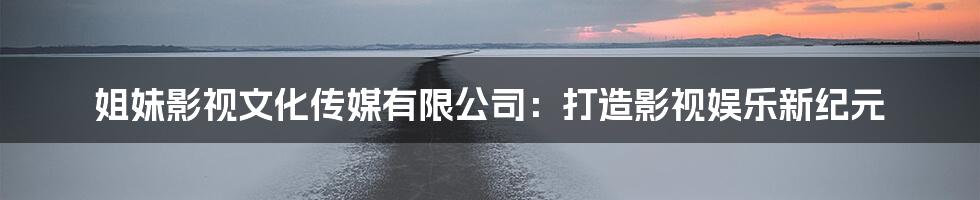 姐妹影视文化传媒有限公司:打造影视娱乐新纪元