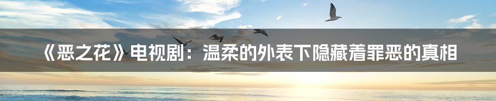《恶之花》电视剧:温柔的外表下隐藏着罪恶的真相