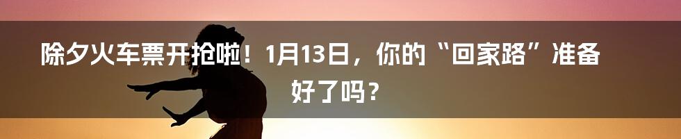 除夕火车票开抢啦!1月13日,你的“回家路”准备好了吗?