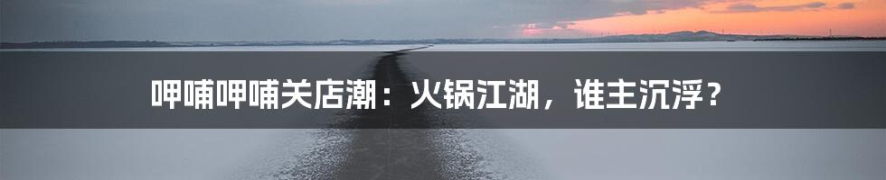 呷哺呷哺关店潮:火锅江湖,谁主沉浮?