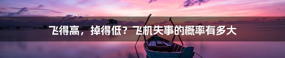 飞得高,掉得低?飞机失事的概率有多大