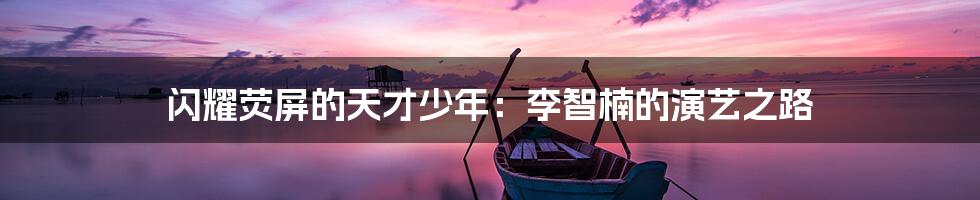 闪耀荧屏的天才少年：李智楠的演艺之路