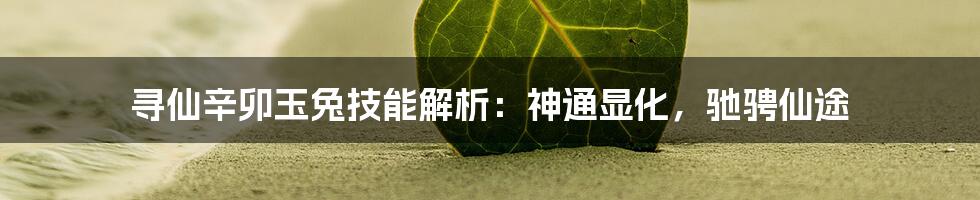寻仙辛卯玉兔技能解析:神通显化,驰骋仙途