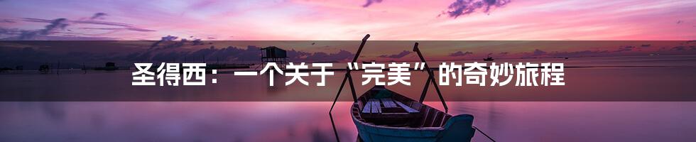 圣得西:一个关于“完美”的奇妙旅程