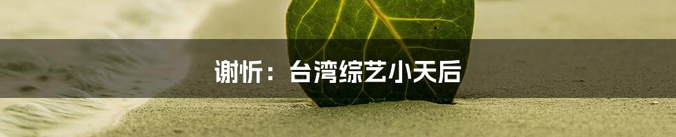 谢忻:台湾综艺小天后