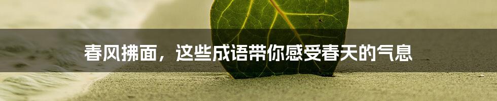 春风拂面,这些成语带你感受春天的气息