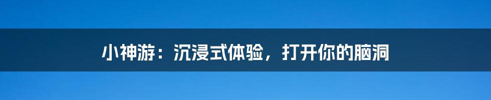 小神游:沉浸式体验,打开你的脑洞