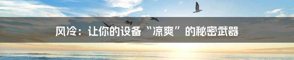 风冷:让你的设备“凉爽”的秘密武器