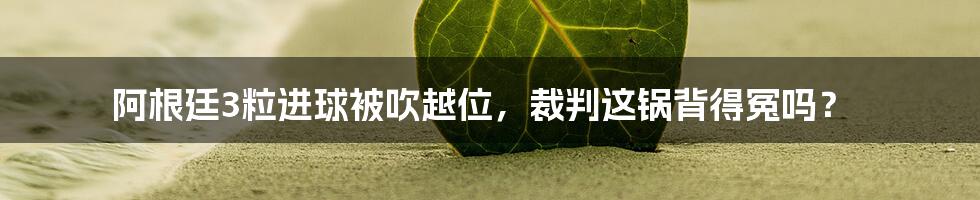 阿根廷3粒进球被吹越位,裁判这锅背得冤吗?