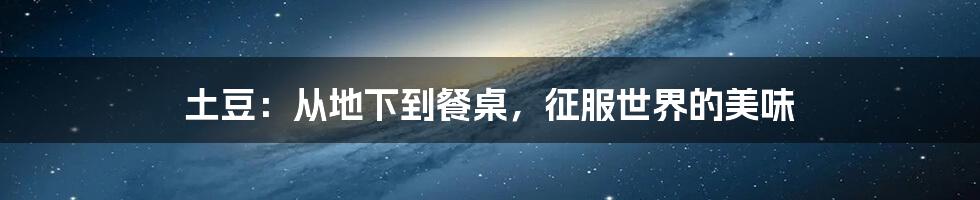 土豆：从地下到餐桌，征服世界的美味