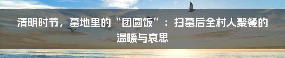 清明时节,墓地里的“团圆饭”:扫墓后全村人聚餐的温暖与哀思