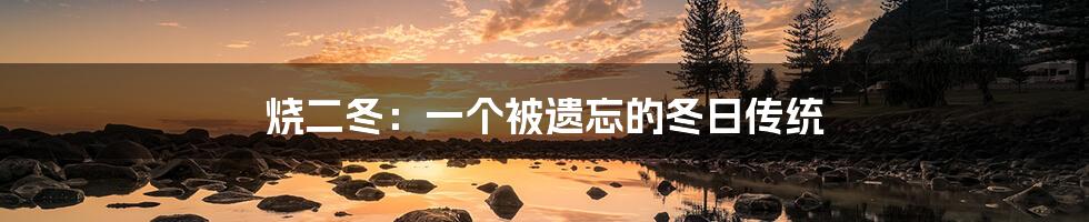 烧二冬：一个被遗忘的冬日传统