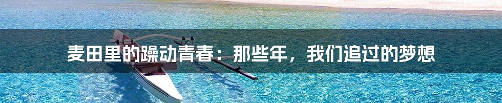 麦田里的躁动青春:那些年,我们追过的梦想