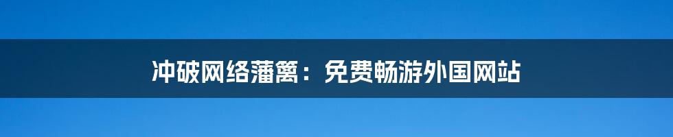 冲破网络藩篱：免费畅游外国网站