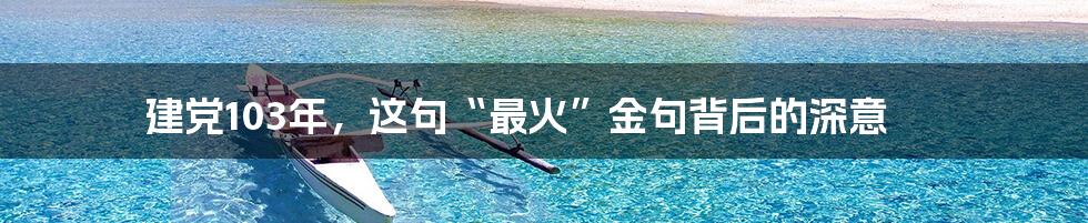 建党103年,这句“最火”金句背后的深意