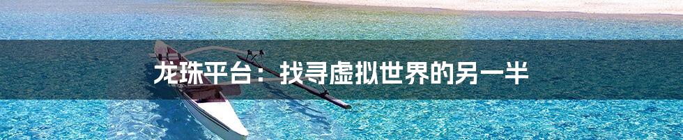 龙珠平台:找寻虚拟世界的另一半