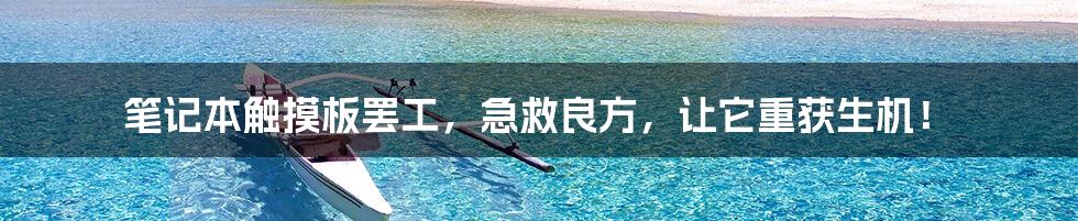 笔记本触摸板罢工,急救良方,让它重获生机!