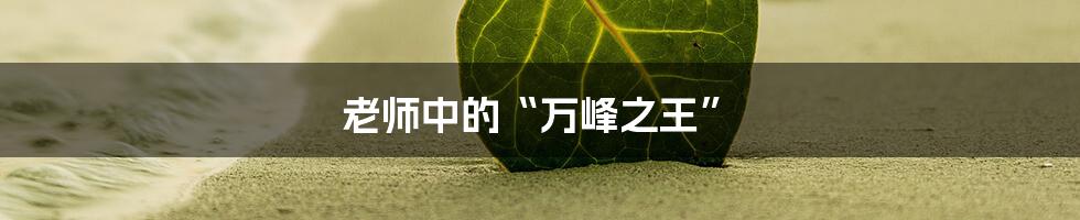 老师中的“万峰之王”