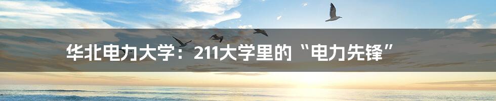 华北电力大学:211大学里的“电力先锋”