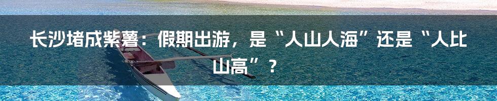 长沙堵成紫薯:假期出游,是“人山人海”还是“人比山高”?