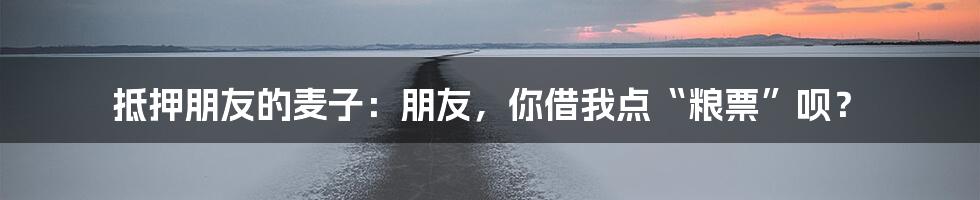 抵押朋友的麦子:朋友,你借我点“粮票”呗?