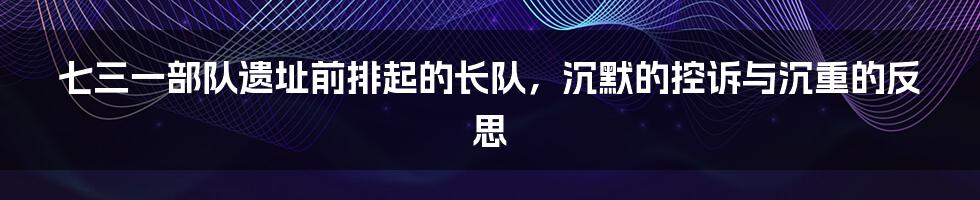 七三一部队遗址前排起的长队,沉默的控诉与沉重的反思