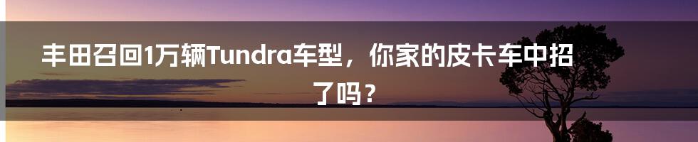 丰田召回1万辆Tundra车型，你家的皮卡车中招了吗？