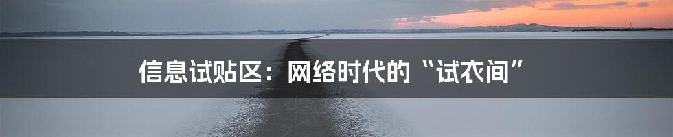 信息试贴区:网络时代的“试衣间”