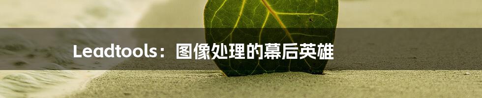 Leadtools:图像处理的幕后英雄
