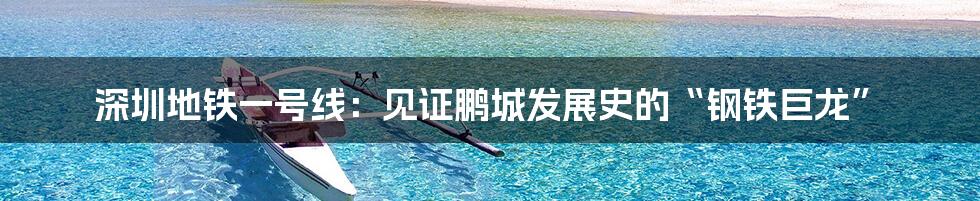 深圳地铁一号线:见证鹏城发展史的“钢铁巨龙”