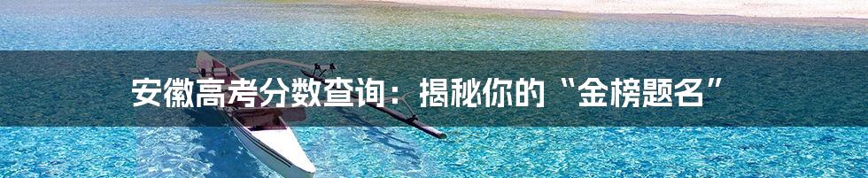安徽高考分数查询:揭秘你的“金榜题名”