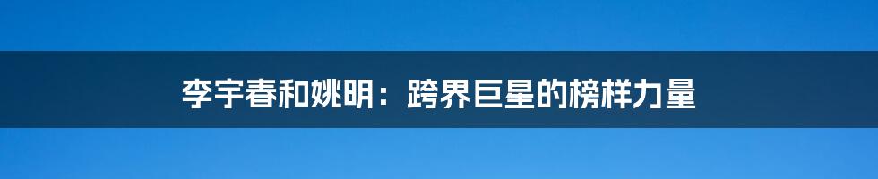 李宇春和姚明:跨界巨星的榜样力量