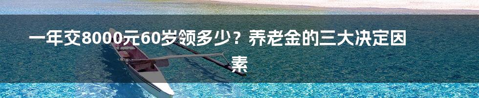 一年交8000元60岁领多少?养老金的三大决定因素