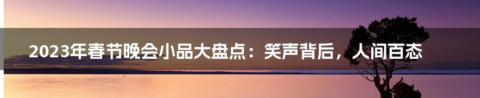 2023年春节晚会小品大盘点:笑声背后,人间百态