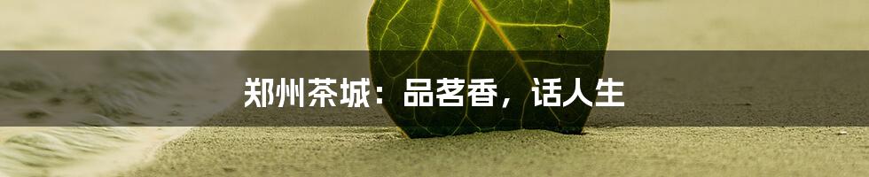 郑州茶城:品茗香,话人生