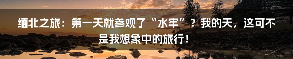 缅北之旅:第一天就参观了“水牢”?我的天,这可不是我想象中的旅行!