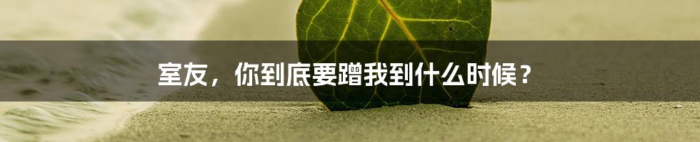 室友,你到底要蹭我到什么时候?