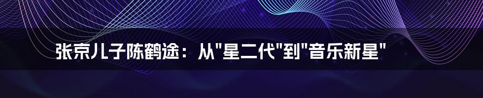 张京儿子陈鹤途:从"星二代"到"音乐新星"