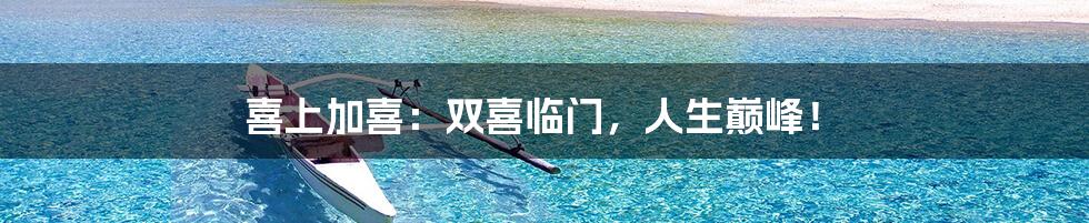 喜上加喜:双喜临门,人生巅峰!