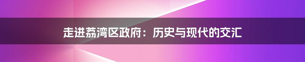 走进荔湾区政府:历史与现代的交汇