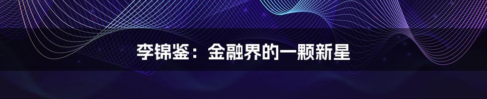 李锦鉴:金融界的一颗新星