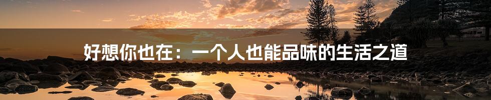好想你也在:一个人也能品味的生活之道