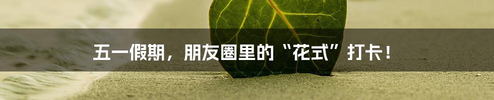 五一假期,朋友圈里的“花式”打卡!