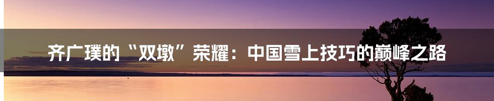 齐广璞的“双墩”荣耀:中国雪上技巧的巅峰之路