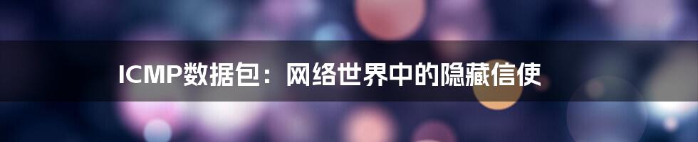 ICMP数据包:网络世界中的隐藏信使